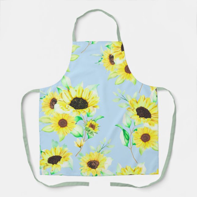 Tablier de cuisine fleur de tournesol vintage (Recto)