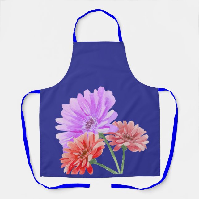 Tablier de cuisine floral à marguerite gerbera (Recto)