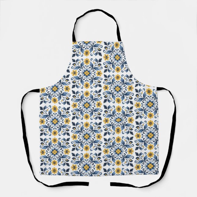 Tablier de cuisine floral rétro pour femmes (Recto)