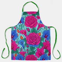Tablier de cuisine floral vibrant