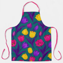Tablier de cuisine floral vibrant