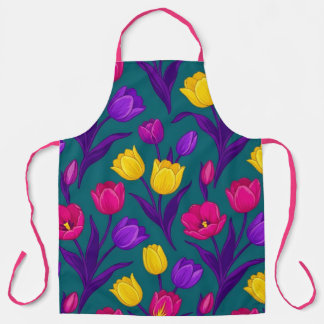 Tablier de cuisine floral vibrant