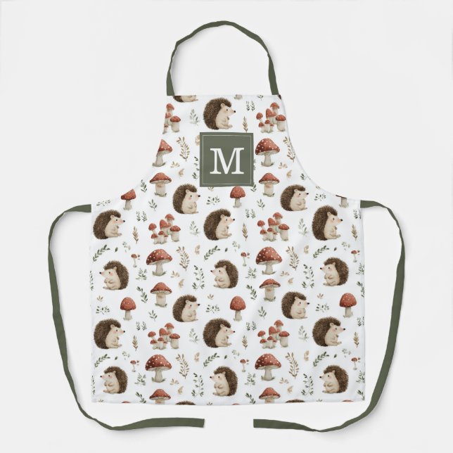 Tablier de cuisine Hérissons et Champignons (Recto)