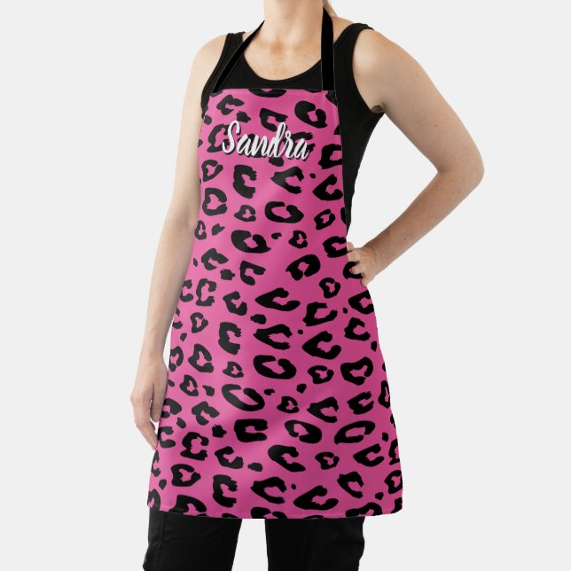 Tablier de cuisine imprimé léopard rose chaud pour (Insitu)