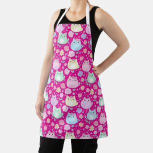 Tablier de cuisine Jardin Floral et Chats Pastel K