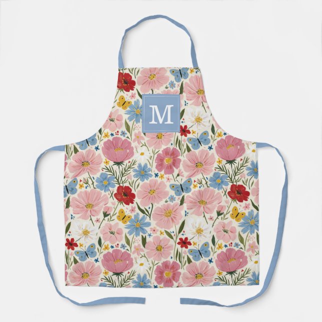 Tablier de cuisine jolies fleurs de jardin (Recto)