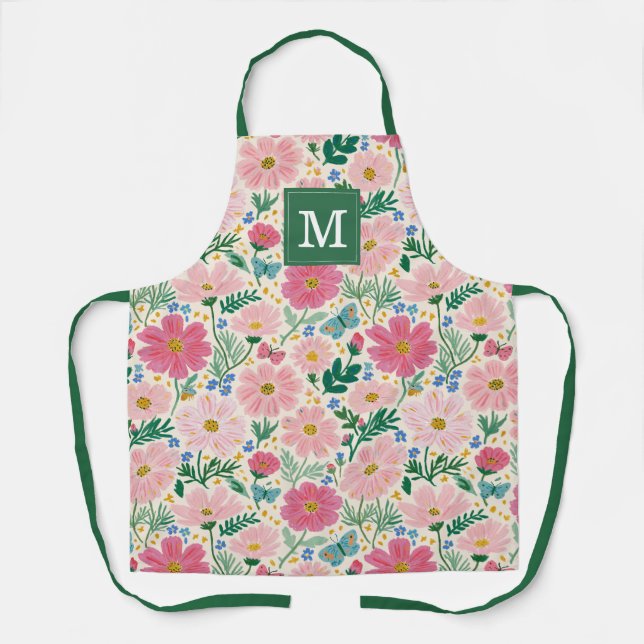 Tablier de cuisine jolies fleurs de jardin (Recto)