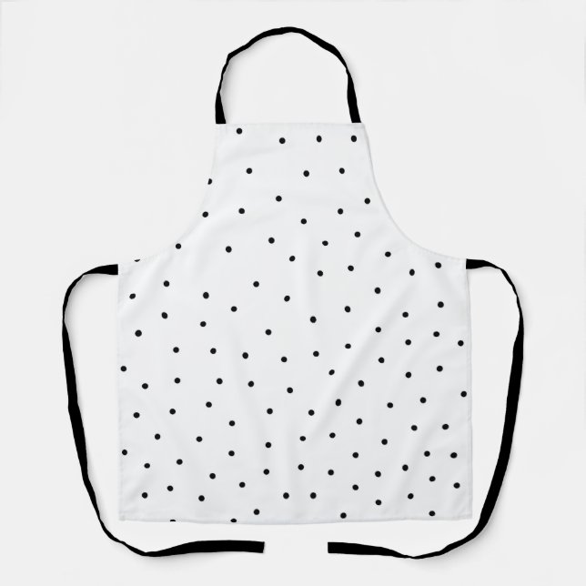 Tablier de cuisine moderne à pois noirs (Recto)
