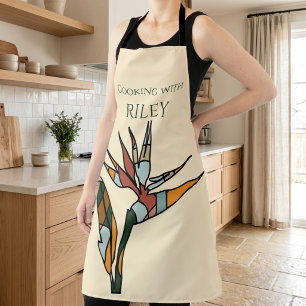 Tablier de cuisine personnalisé Oiseau de Paradis