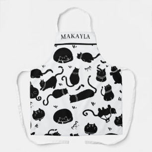 Tablier de cuisine personnalisé pour chat noir