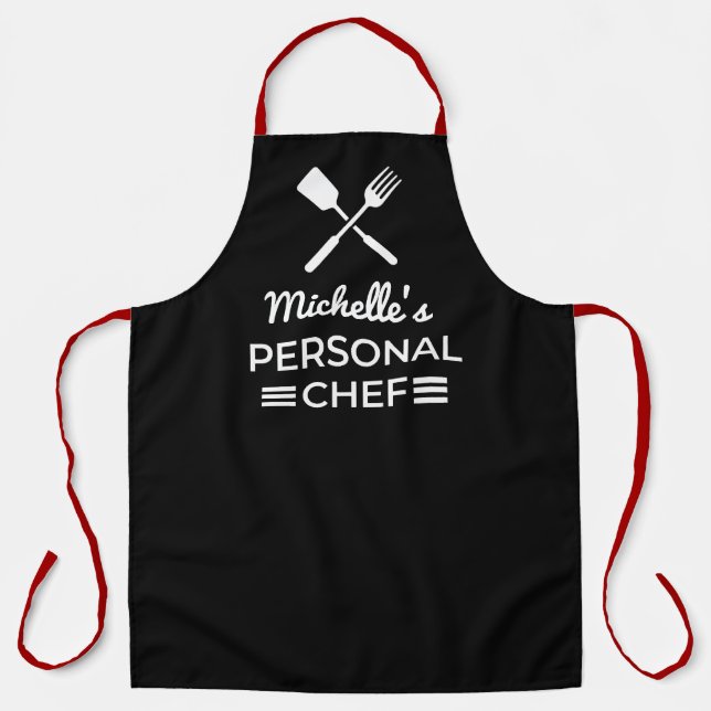 Tablier de cuisine personnalisé pour chef - Cadeau (Recto)