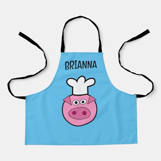 Tablier de cuisine petit chef cochon mignon dessin (Recto)