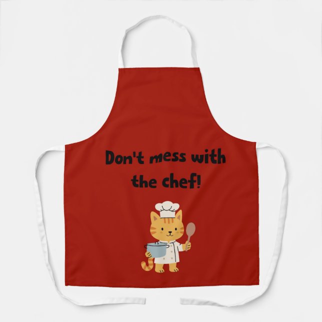 Tablier de cuisine pour chat mignon - Drôle (Recto)