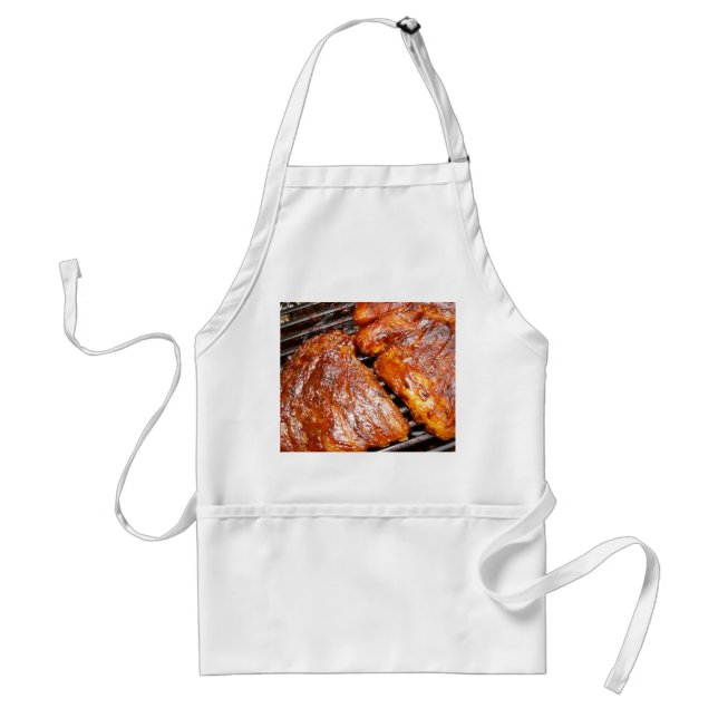 Tablier de cuisine pour côtes de BBQ fumées (Devant)