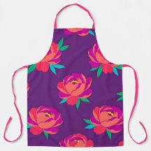 Tablier de cuisine professionnel floral vibrant