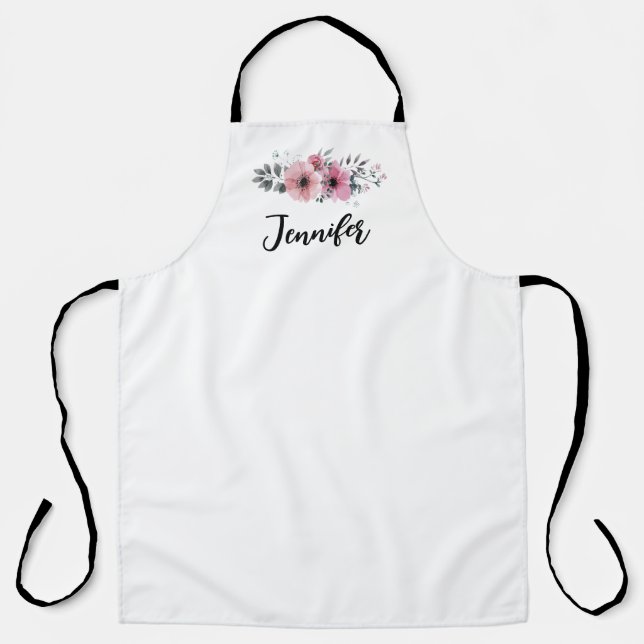 Tablier de cuisine Rose Florale Rose (Recto)