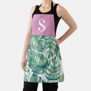 Tablier de cuisine tropical monogrammé pour elle