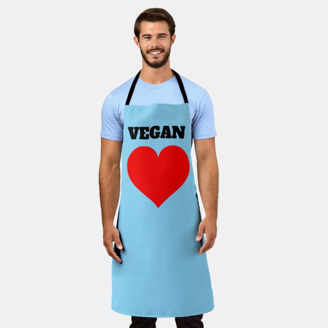 TABLIER DE CUISINE VEGAN BLEU (Porté)