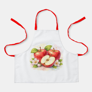 Tablier de cuisine vintage rouge pomme