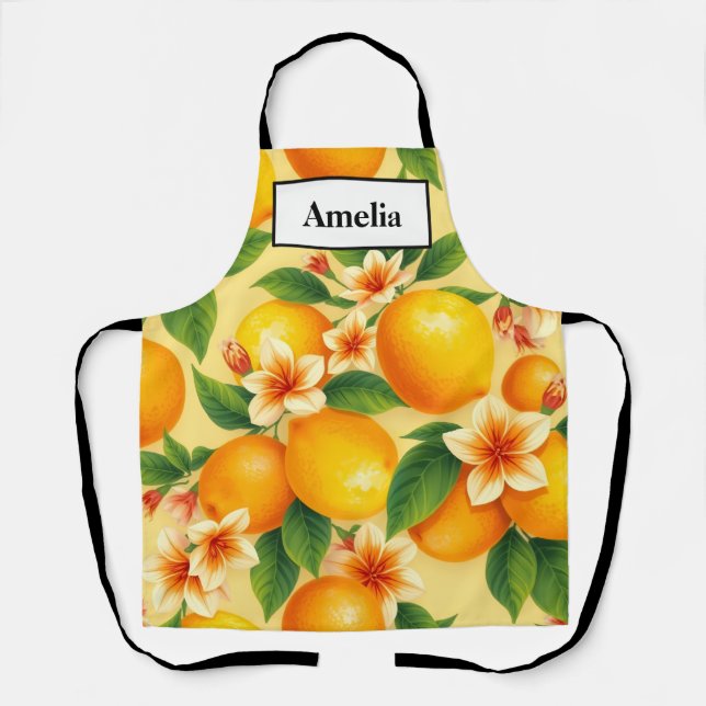 Tablier de cuisine Zesty Citrus & Blossom (Recto)