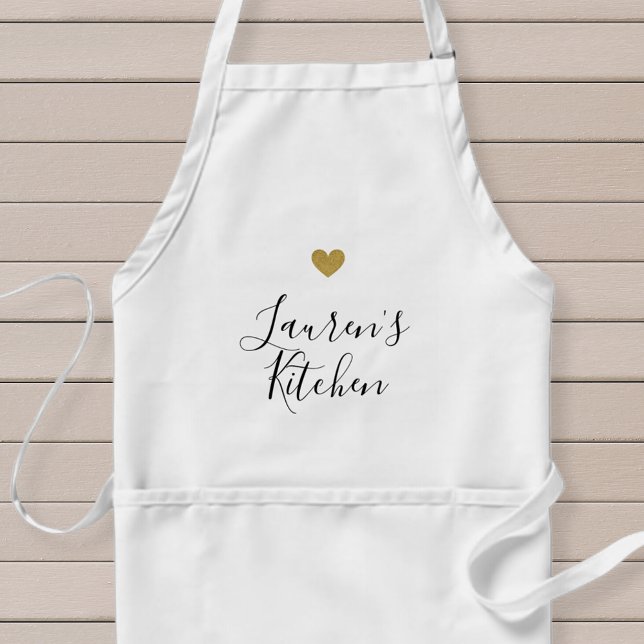Tablier de cuisson personnalisé avec nom et cœur e (Créateur téléchargé)