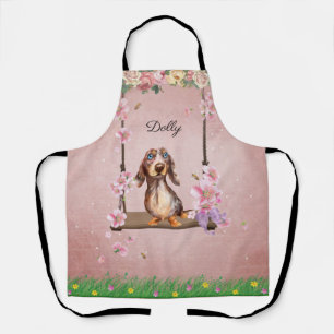 Tablier de Dachshund tacheté aux longs cheveux