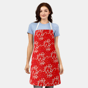 Tablier de fête de Noël Ho Ho Ho rouge