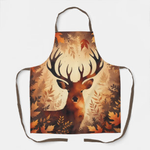 Tablier de forêt automnale de cerf majestueux