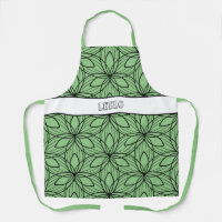 Tablier de fumée géométrique noir et vert
