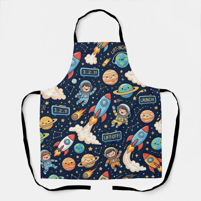 Tablier de fusée spatiale – Joli motif de compte à (Recto)