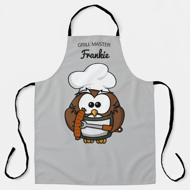 Tablier de grillade Grillmaster papa chouette  (Recto)