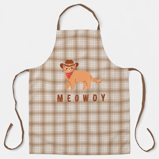 Tablier de grillade pour la fête des pères Meowdy  (Recto)