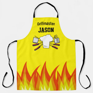 Tablier de Grillmaster BBQ Jaune Personnalisé