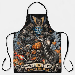 Tablier de Halloween Blue Oni Biker - VIVE POUR RO