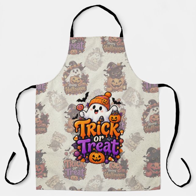 Tablier de Halloween fantôme mignon pour la fête o (Recto)