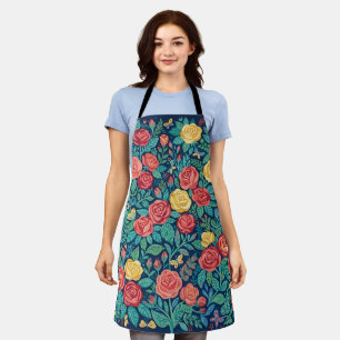 Tablier de jardin aux roses colorées abstraites d'