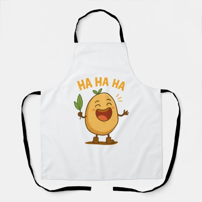 Tablier de la pomme de terre riante drôle (Recto)