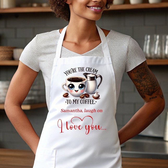 Tablier de la Saint-Valentin personnalisé avec nou (Funny Cartoon Food Personalized Valentine Apron)