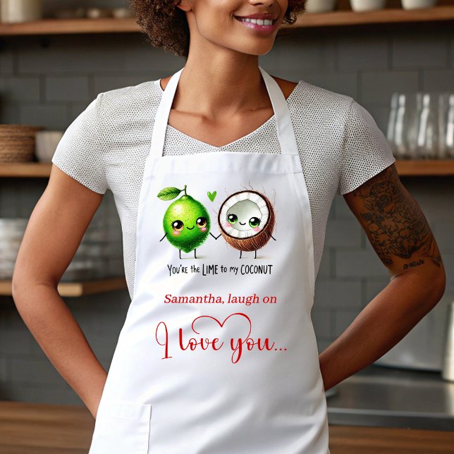 Tablier de la Saint-Valentin personnalisé et sucré (Funny Food Personalized Sweet Valentine Apron)