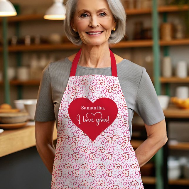 Tablier de la Saint-Valentin personnalisé pour la  (Love Filled Kitchen Personalized Valentine Apron)