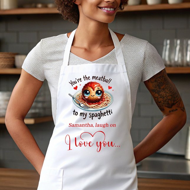 Tablier de la Saint-Valentin personnalisé romantiq (Romantic Funny Food Valentine Apron Personalized)