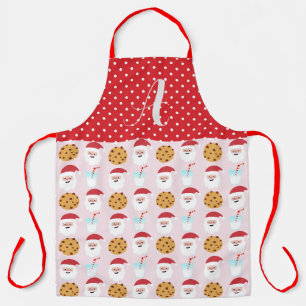 Tablier de lait et de biscuits rose Père Noël, gra