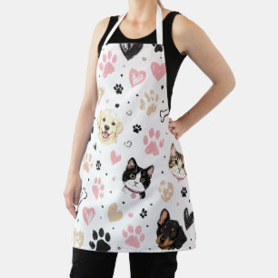Tablier de l'amoureux des animaux mignons avec cha