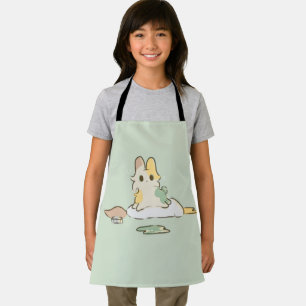 Tablier de lapin peint