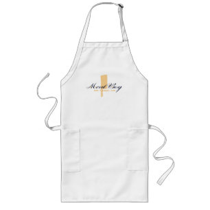 Tablier de logo de garçon de viande long