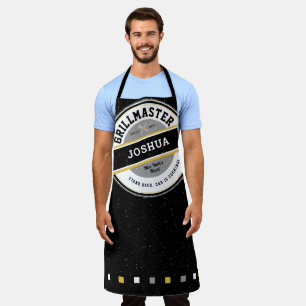 Tablier de maître de grill Papa sur fond Noir