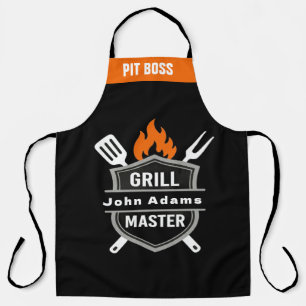 Tablier de maître de grill personnalisé avec monog