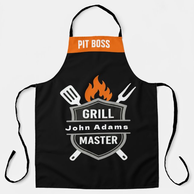 Tablier de maître de grill personnalisé avec monog (Recto)