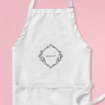 Tablier de maman au design floral délicat<br><div class="desc">Vous cherchez un cadeau spécial pour exprimer votre appréciation pour votre mère à l'occasion de la fête des mères? Ne cherchez pas plus loin que ce tablier blanc personnalisé, customisé avec le texte de votre choix entouré d'un design floral noir délicat. Conçu à partir de matériaux durables et de haute...</div>