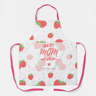Tablier de maman personnalisé aux fraises